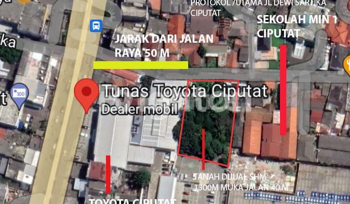Tanah Ciputat Dewi Sartika Super Strategis Dekat Pintu Toll Pamulang