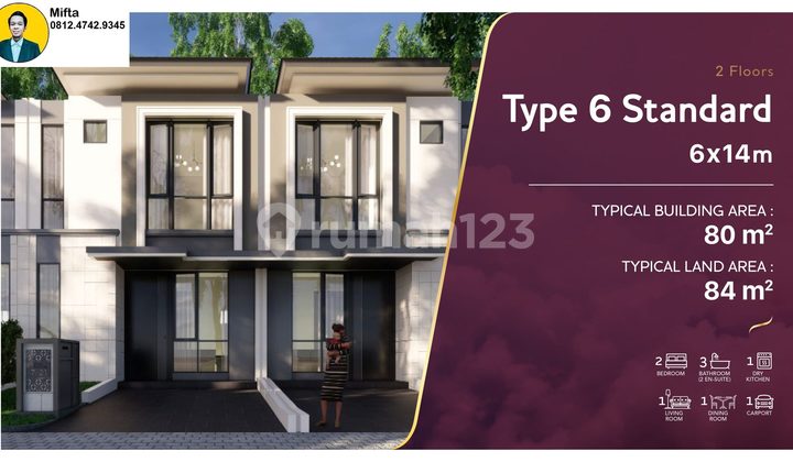 P103. Dijual Rumah 2 Lantai Cluster Sentarum Asya JGC Jakarta Garden City Cakung Jakarta Timur Siap Huni Tipe 6 Standard Strategis Dekat AEON, IKEA, Global Mandiri 2