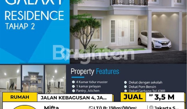 292. Dijual Rumah 2 Lantai Mewah di Kebagusan Jagakarsa Jakarta Selatan - SHM, 4+1 KT, Harga 3.5M Nego 2