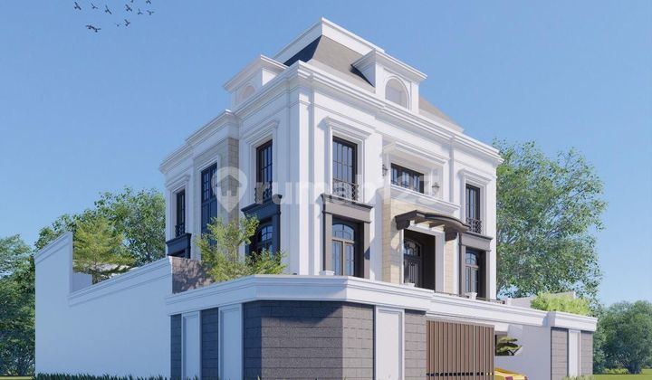 341. For Sale Classic Modern Luxury House in Pondok Indah, 3 Floors (Indent) – 700m² with Elevator & Swimming Pool, Big Garden, 9-Car Garage