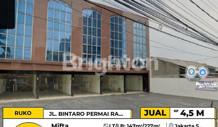 74. Dijual Cepat Ruko Baru di Bintaro Permai Pesanggrahan – Lokasi Strategis Jakarta Selatan, Siap Pakai
