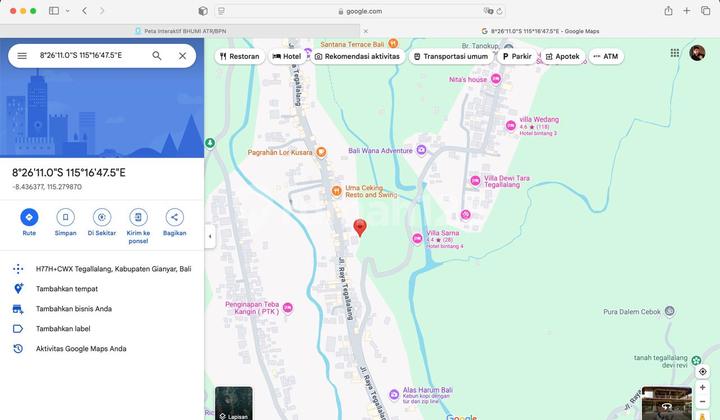 Strategic Land for Sale in Tegalalang Ubud - Bustling with Tourists