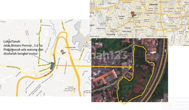 Pesanggrahan Bintaro[tanah]: Harga Njop, Hadap 3 Jalan- Strategis