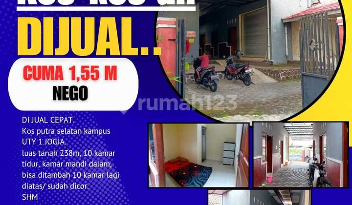 Cheap Boarding House for Sale, Large Land Suitable for Investment in Jogja Cheap Boarding House for Sale, Large Land Suitable for Investment in Jogja