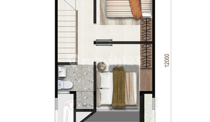 Modern 2-Story House, New Condition, 2 Bedrooms, 2 Bathrooms