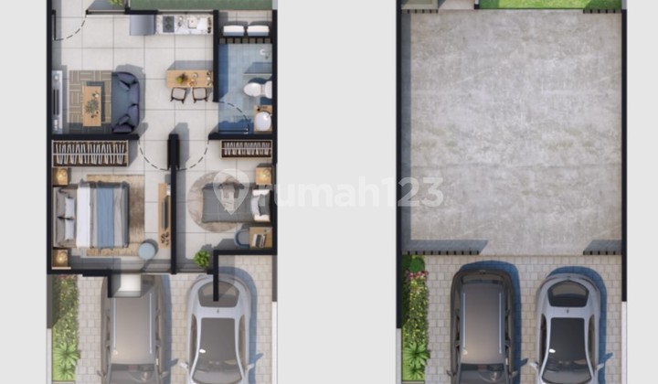 For Sale New Condition 2-Story 2-Bedroom Growing Concept House in Bandung For Sale New Condition 2-Story 2-Bedroom Growing Concept House in Bandung