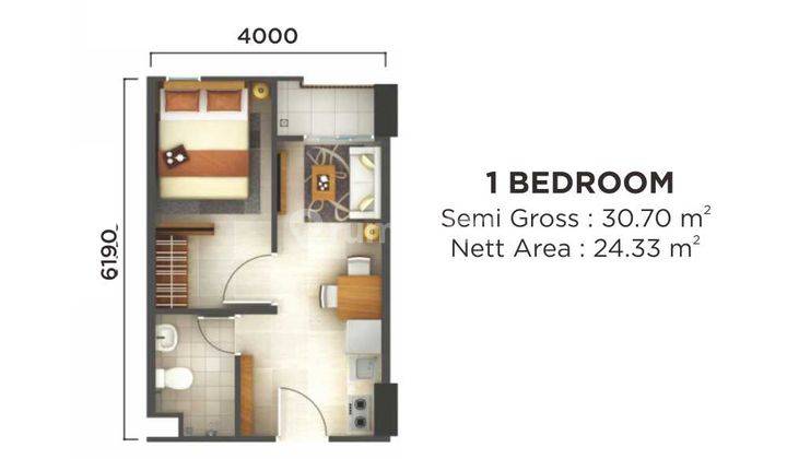 Apartemen 1BR Favorit di Serpong Bsd Strategis Cocok Untuk Mahasiswa Karyawan 4