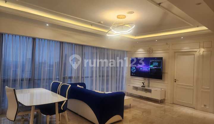 For Rent: Modern 3-Bedroom Fully Furnished Apartment (135 sqm) at Setiabudi Sky Garden - Prestigious Kuningan Location, South Jakarta.