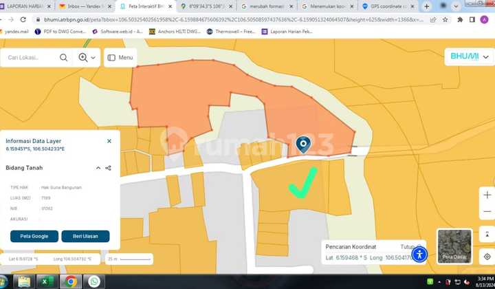 TANAH DI BELAKANG SUVARNA SUTERA LETAK STRATEGIS