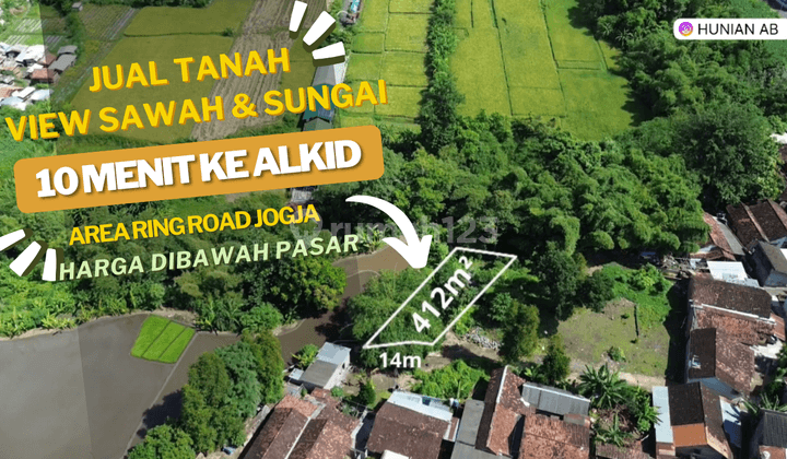 JUAL TANAH JOGJA DALAM RING ROAD DEKAT DENGAN ALIRAN SUNGAI VIEW SAWAH DAN SUNGAI JERNIH 1