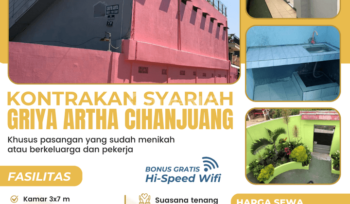 Disewakan Kontrakan Syariah Griya Artha Cihanjuang Hunian Nyaman Khusus Untuk Pasangan Suami Istri, Keluarga, Atau Pekerja Yang Mencari Lingkungan Islami Dan Tenang 1