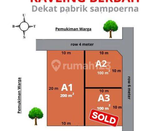 Jual Tanah Berbah Jogja Murah LT 200 m2, Tepi Aspal 1