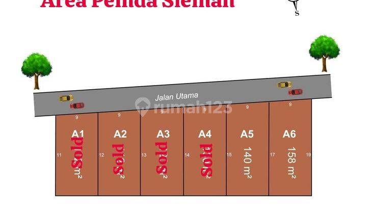  Jual Tanah Jogja di Mlati Dekat Tol Cebongan 140m2, Tepi Aspal 2