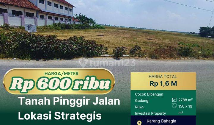 Dijual Tanah Luas 2788 M² Di Cikarang Harga 600rb/Meter 1