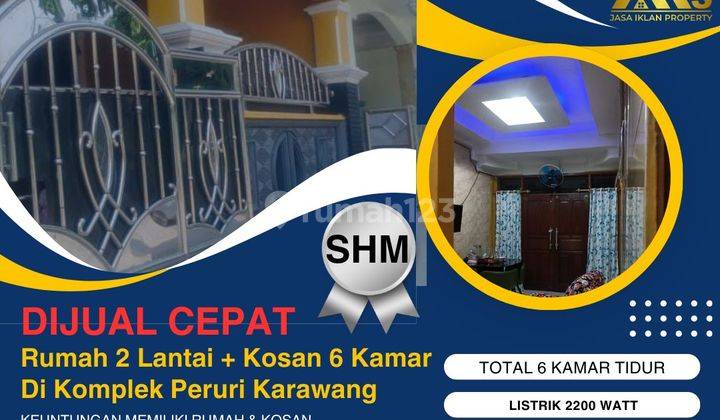 Dijual Rumah 2 Lantai & Kosan 6 Kamar Di Komplek Peruri Karawang 1