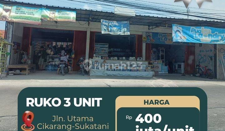 Dijual Ruko 3 Unit Di Cikarang Bisa Beli/Unit 400 Jutaan SHM 1