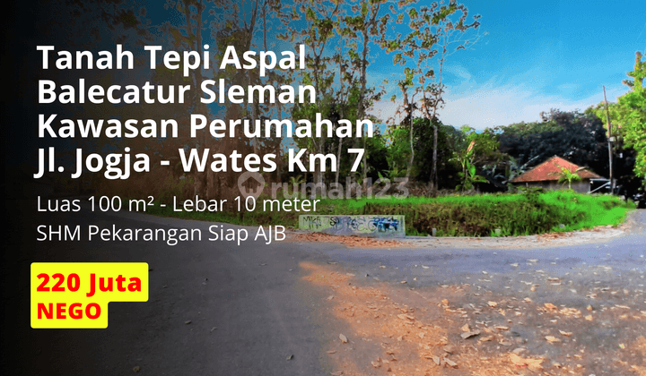 220 Juta Area Perumahan Balecatur, Jual Tanah Murah SHM Jogja 1