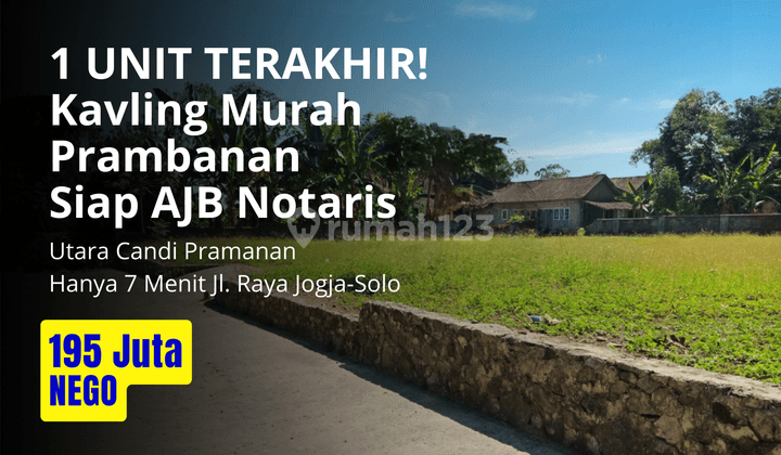 Dijual CEPAT! Tanah Prambanan 100 Jt-an, SHM Siap AJB Notaris 2