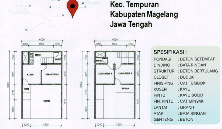 Dijual Rumah Siap Bangun Dekan Pemandian Air Panas Magelang 2