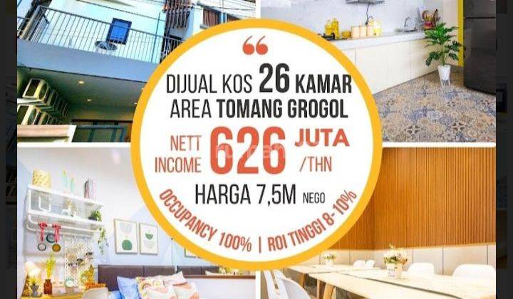 Dijual Rumah Kos 4lt Full Furnish Dan Baru Di Tomang, 26 Kt, Harga Rp 7.5m 1