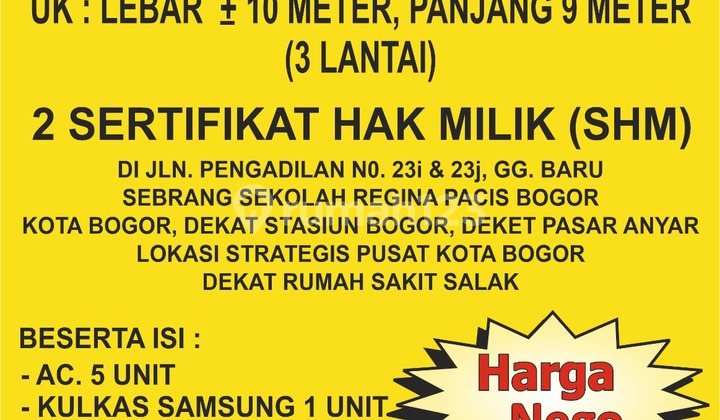 3-Story Shop House Strategic Location Near Bogor Business Area