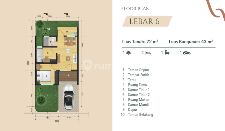 Rumah 1 Lantai Tipe 43 Modern Cozy Dan Minimalis 2