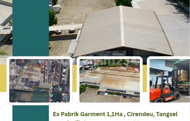 Garment Factory for Sale, Land Included, in Ciputat, South Tangerang