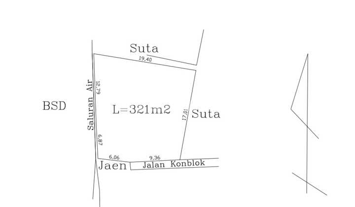 Tanah Kotak Strategis Luas 321 M di Kp Pugur Pagedangan