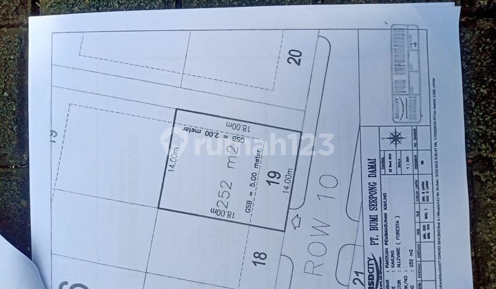 Dijual Kavling Hoek Taman di Foresta Allevare Bsd