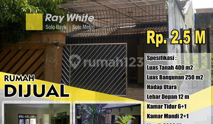 Dijual Rumah di Jl Kalisindang Jagalan Solo Dekat Tk Pelita Nusantara Kasih