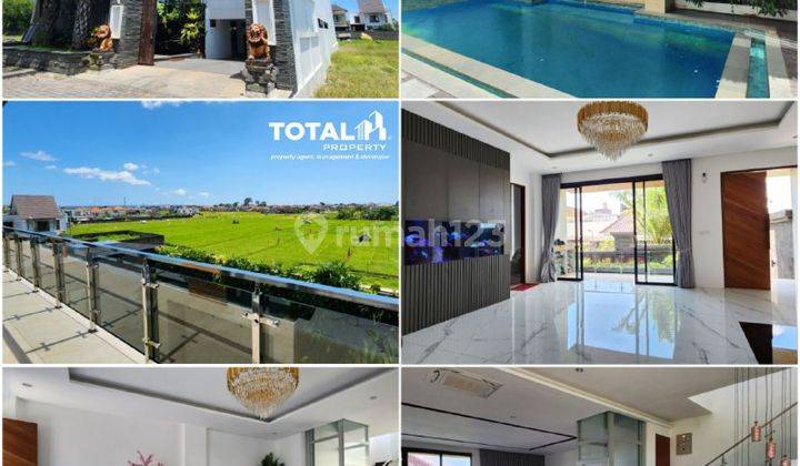 Dijual villa mewah view sawah hijau dengan konsep minimalis modern di Tukad Badung, dekat Renon dan Sanur, Denpasar. 2