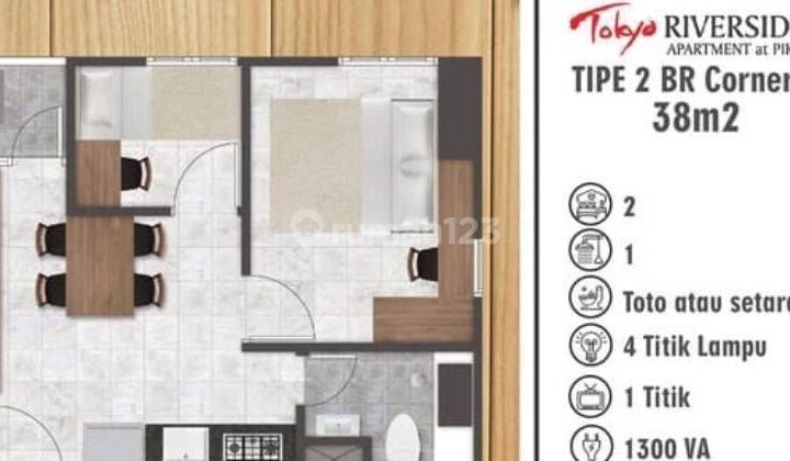 Disewakan Apartment Pik 2 Tokyo Riverside 2br Uk38m2 Kosongan Murah 2