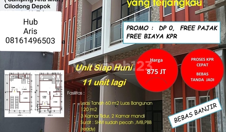 Dijual Rumah Cluster 2 Lt di Cilodong Depok Dijual Rumah Cluster 2 Lt di Cilodong Depok