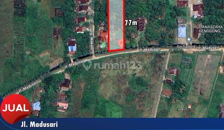 Tanah tepi jalan Madu sari untuk Investasi dan bangun rumah 1