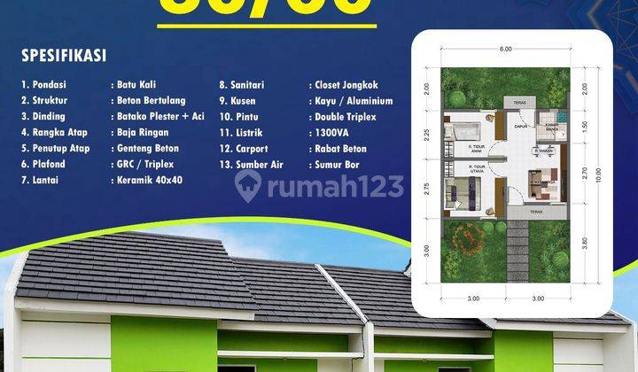 Rumah Subsidi Siap Huni - Booking 500 Rb - Data Dibantu S/D Akad 2