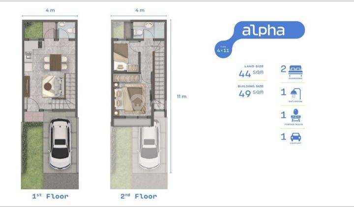 Dijual Rumah 2 Lt Sutera Rasuna (alsut 2) Type Alpa 1