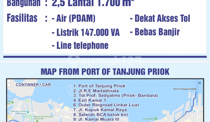 Di Jual Pabrik Gudang Di Muara Kamal 1064.0 m² SHM 1