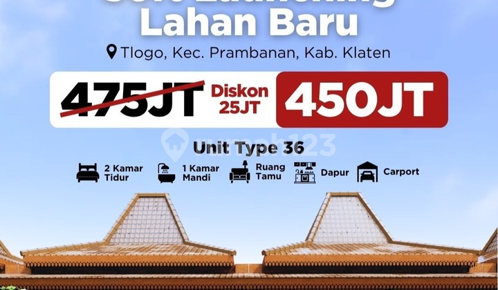 New Unit Opened! Joglo Timur Jogja Housing at Launch Price!