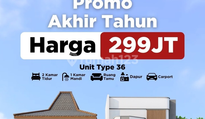 Crazy Year-End Promotion! Houses Around 200 Million in Jogja Area