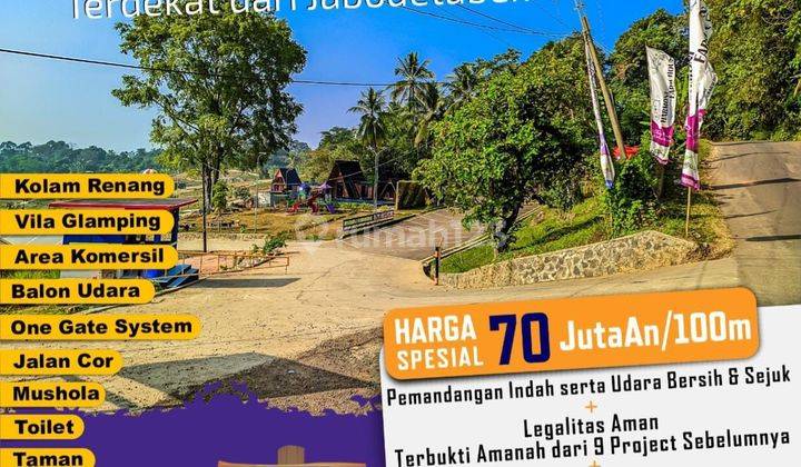 Tanah 100 m²Hanya 70 Jutaan di Puncak2, Fasilitas lengkap 1