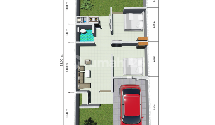 Dijual rumah kota malang 1 lantai lingkungan asri dekat exit tol 2