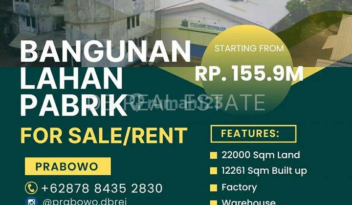 DIJUAL/DISEWA Pabrik di Cikokol Tangerang 1