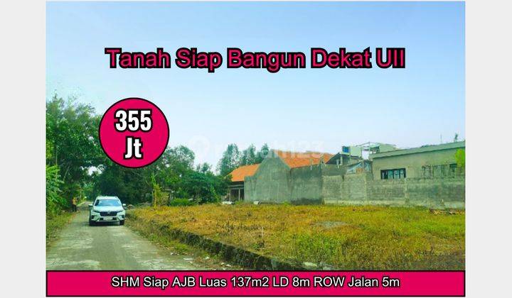 Tanah Siap Bangun SHM Siap AJB, Dekat UII JL. Kaliurang  1