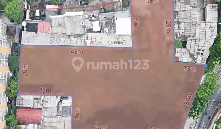 Tanah di Kebayoran Baru, Jakarta Selatan Zona Perdagangan & Jasa