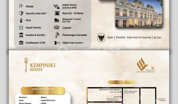 Three-Story New Villa on Sunggal Road, Kempinski Estate Complex