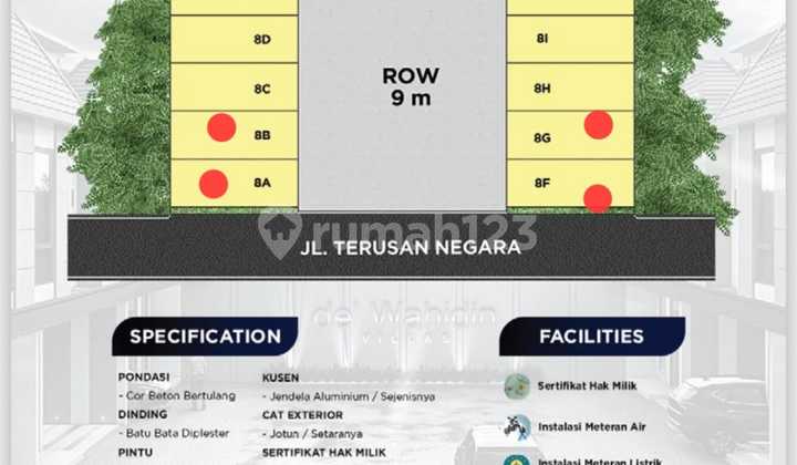 Rumah Komplek De' Wahidin Villas Jalan Terusan Negara Area Aksara 2