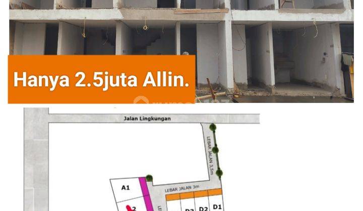 Rumah di jual DP 0%  dengan 2 lantai. Harga 1 lantai.  2