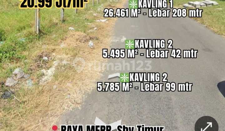 Dijual 3 Kavling Komersial Siap Bangun Surabaya Timur