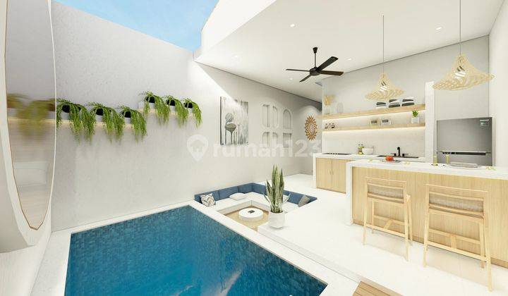 Santorini style villa for sale combining elegance and comfort in Tukad Balian, Renon near Sanur and Kuta, located in a neighborhood of many expatriate villas. 

 2