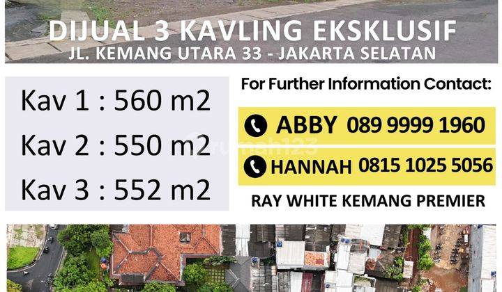 Dijual cepat 3 kavling exclusive di Kemang Utara 1